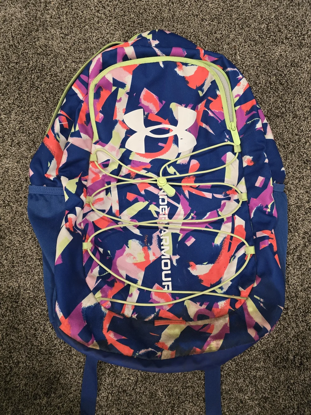 Under Armour Royal Blue Abstract Print Drawstring Backpack